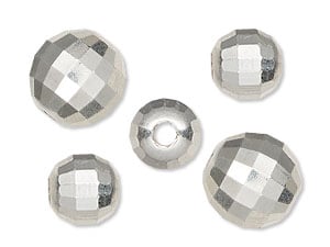 New Sterling Silver Faceted Mirror Beads